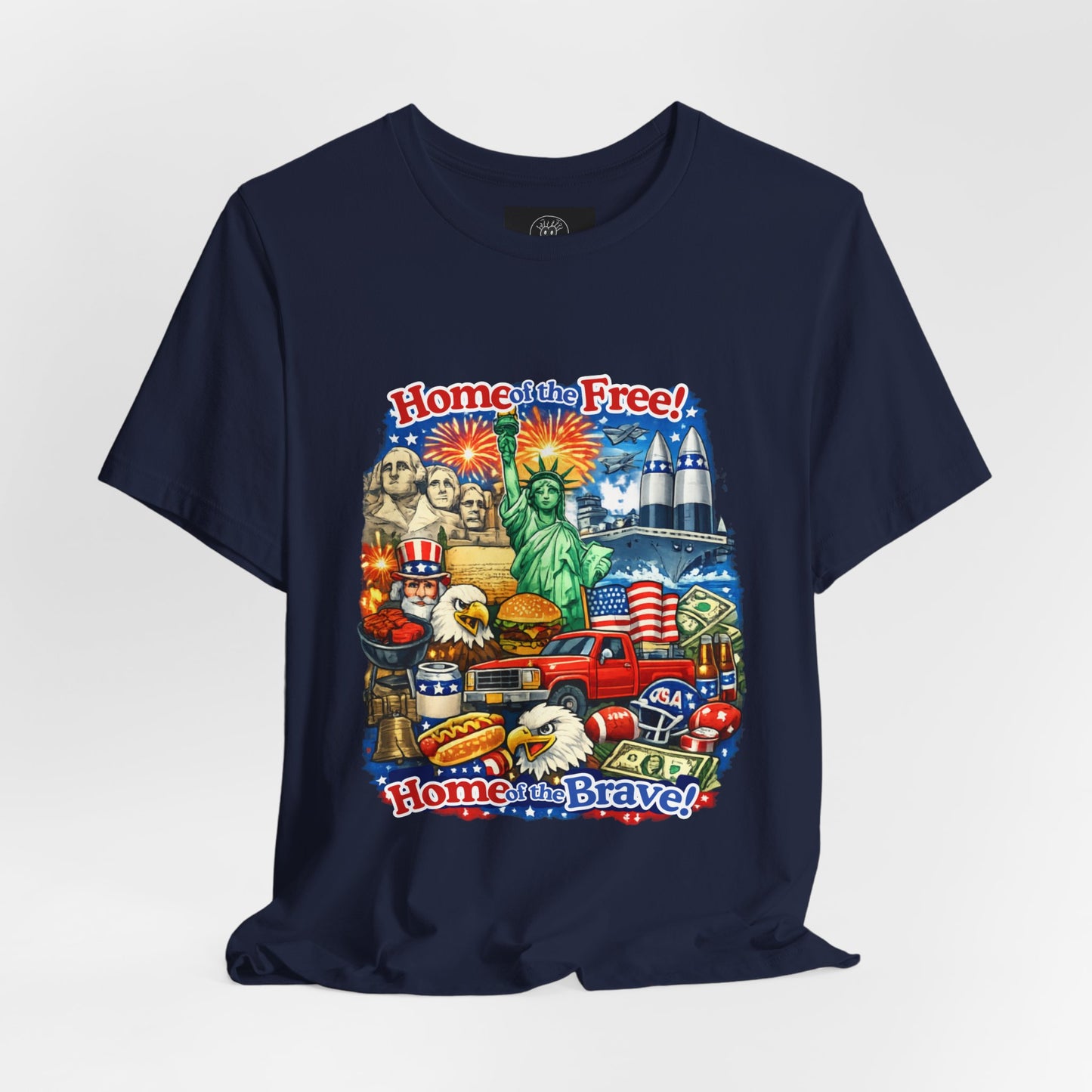 Home of the Free Home of the Brave Tee | Patriotic USA Flag Statuescape