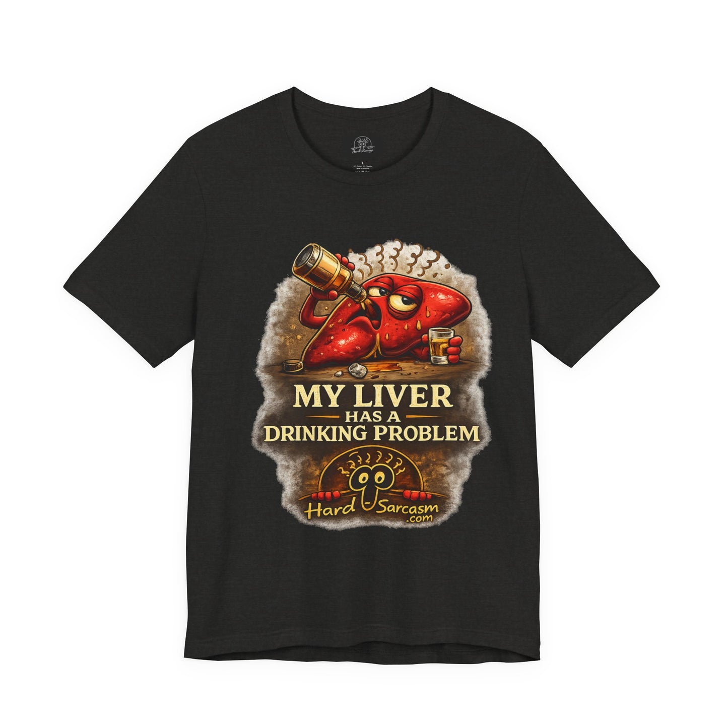 Funny Drunk Liver Tee | Drinking Problem Illustration T-Shirt | Sarcastic Shirt