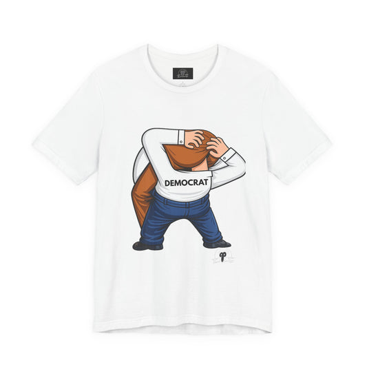 Democrat Head-in-Ass Cartoon Tee | Political Satire Shirt