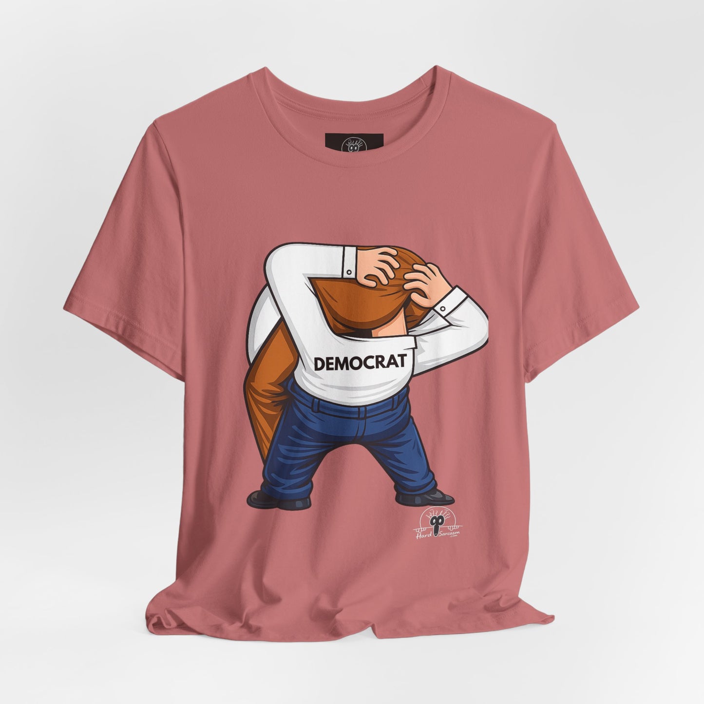 Democrat Head-in-Ass Cartoon Tee | Political Satire Shirt