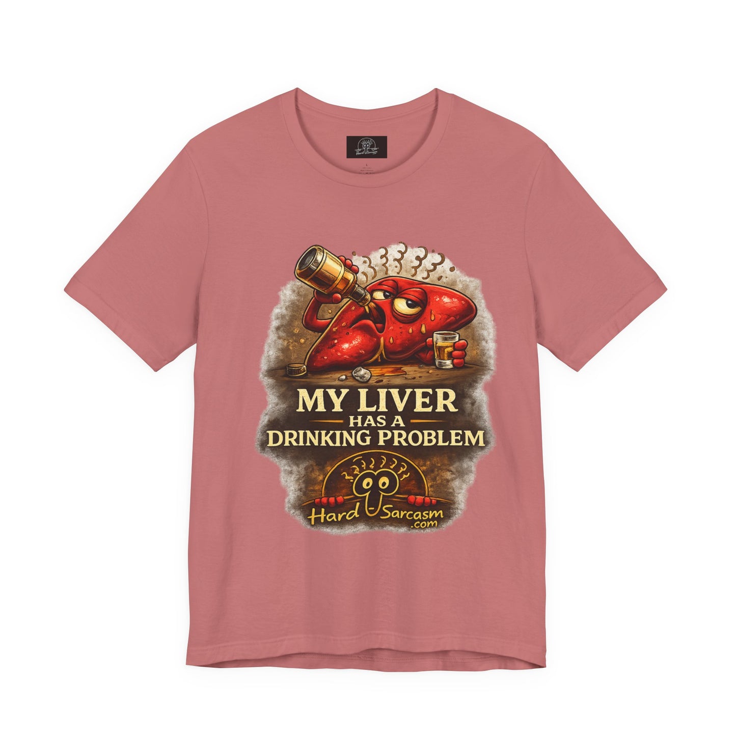 Funny Drunk Liver Tee | Drinking Problem Illustration T-Shirt | Sarcastic Shirt