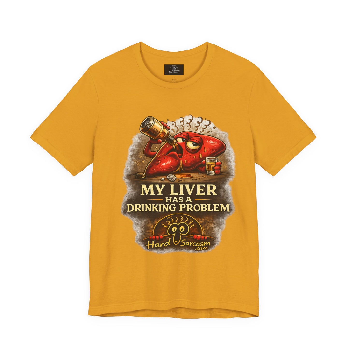 Funny Drunk Liver Tee | Drinking Problem Illustration T-Shirt | Sarcastic Shirt