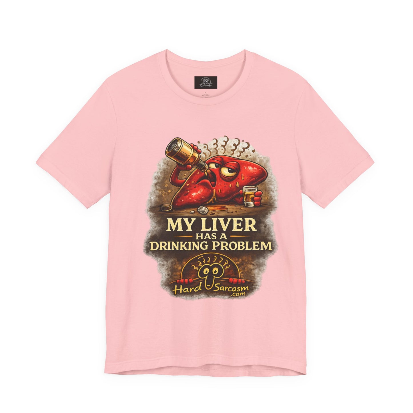 Funny Drunk Liver Tee | Drinking Problem Illustration T-Shirt | Sarcastic Shirt