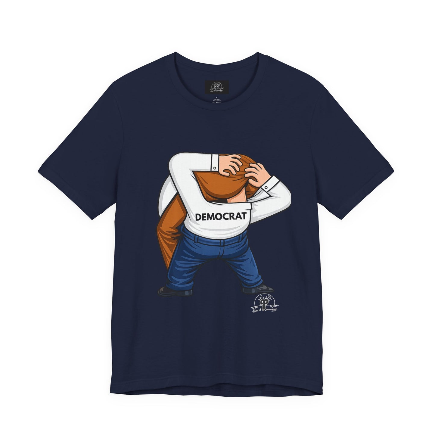 Democrat Head-in-Ass Cartoon Tee | Political Satire Shirt