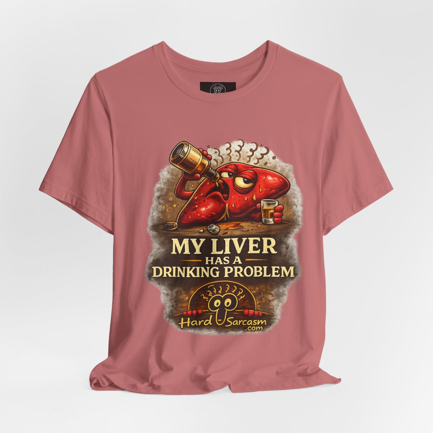 Funny Drunk Liver Tee | Drinking Problem Illustration T-Shirt | Sarcastic Shirt