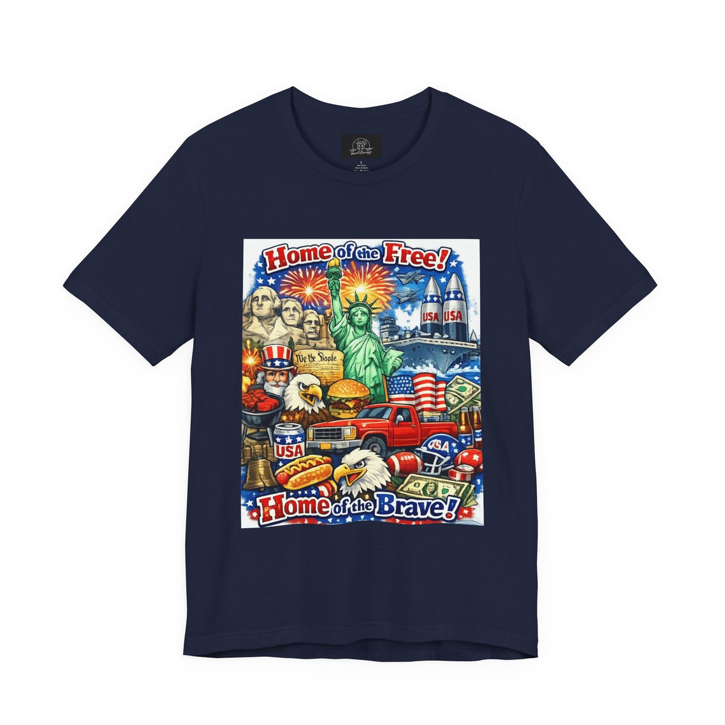 Home of the Free Home of the Brave Tee | Patriotic USA Flag Statuescape