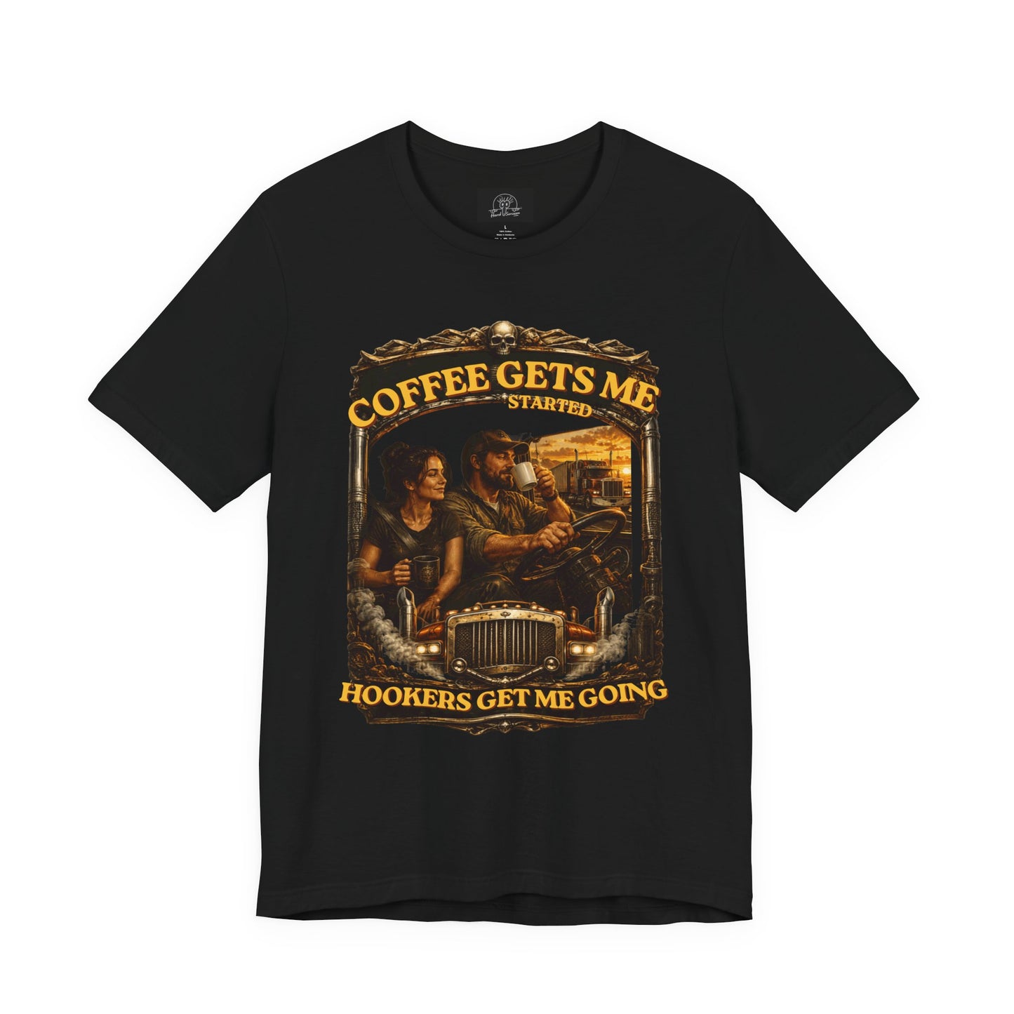 Mature Shirt | Coffee Gets Me Going Tee — Vintage Coffee Lovers Graphic T Shirt