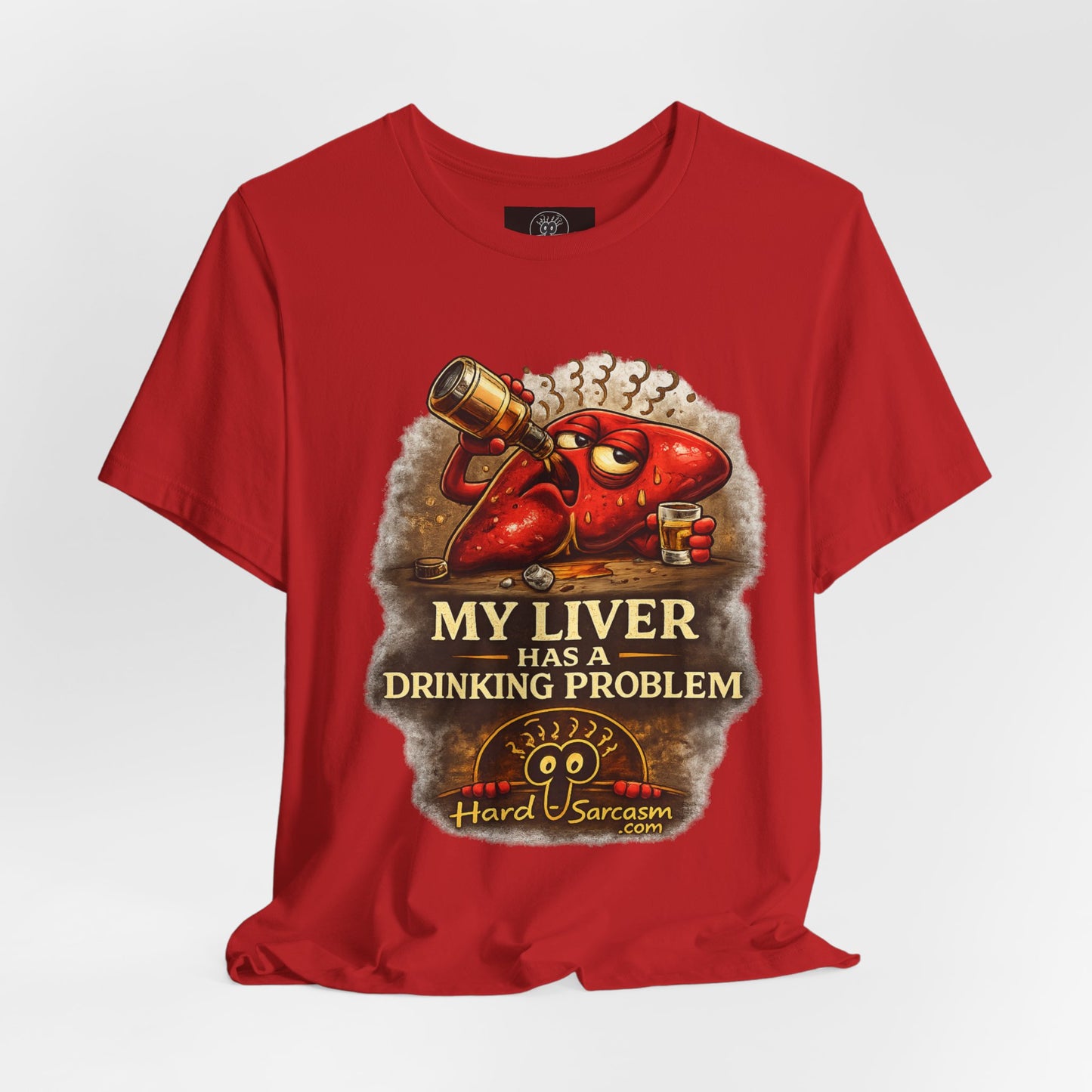 Funny Drunk Liver Tee | Drinking Problem Illustration T-Shirt | Sarcastic Shirt