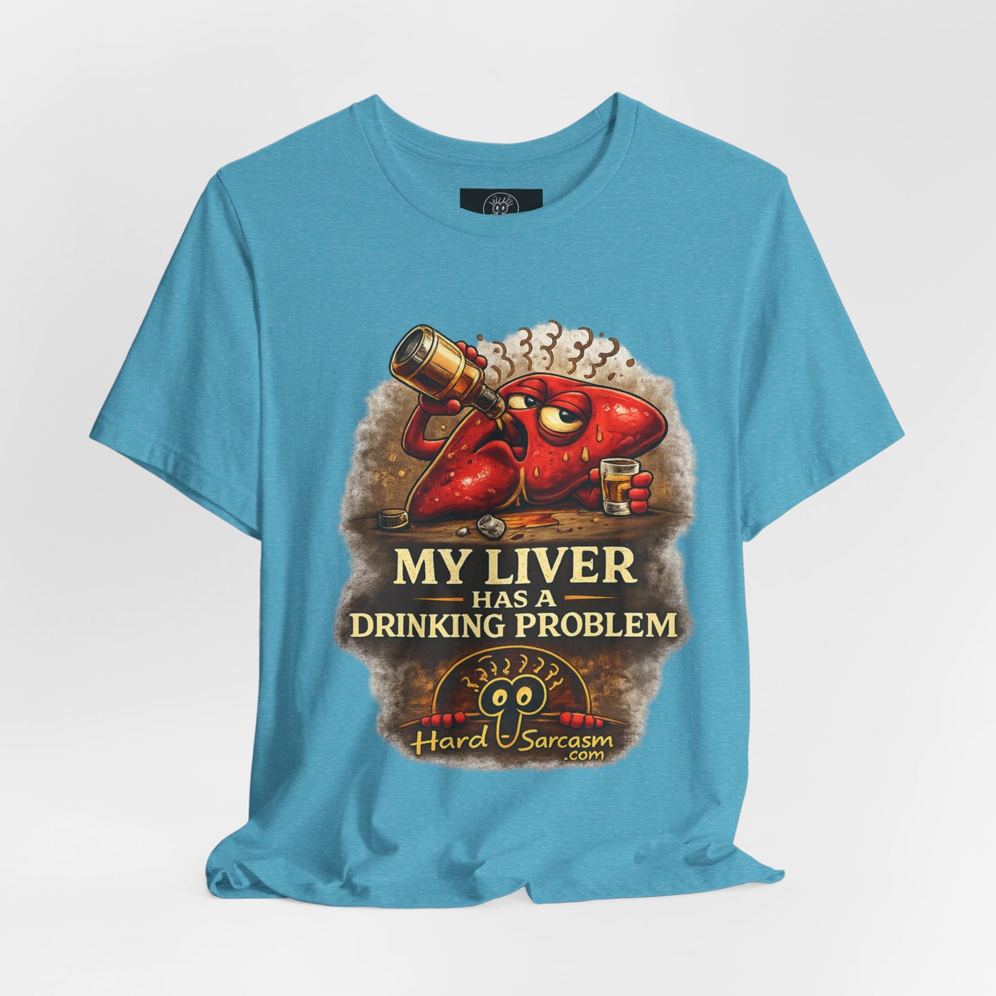 Funny Drunk Liver Tee | Drinking Problem Illustration T-Shirt | Sarcastic Shirt