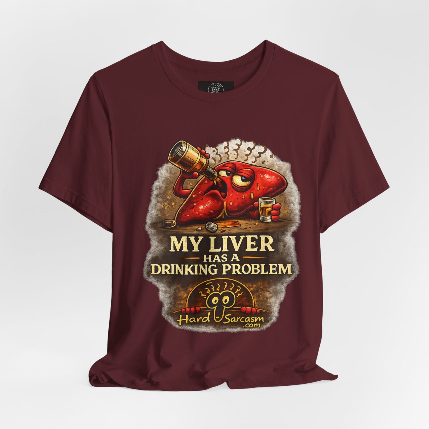Funny Drunk Liver Tee | Drinking Problem Illustration T-Shirt | Sarcastic Shirt