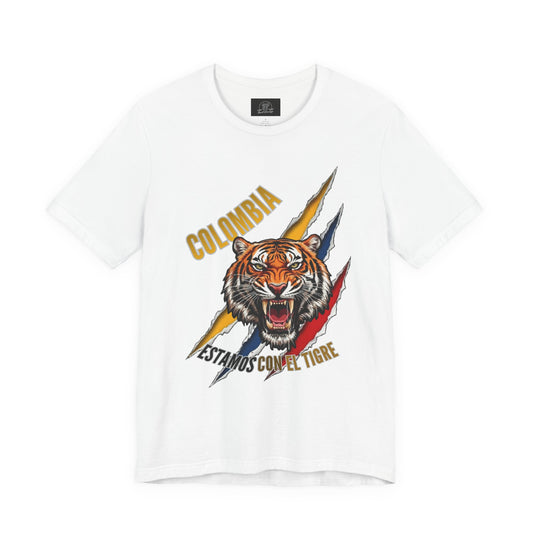 Colombia Tiger Head Shirt | Estamos Con El Tigre, Tricolor Claw Design Colombia Tigre Politico