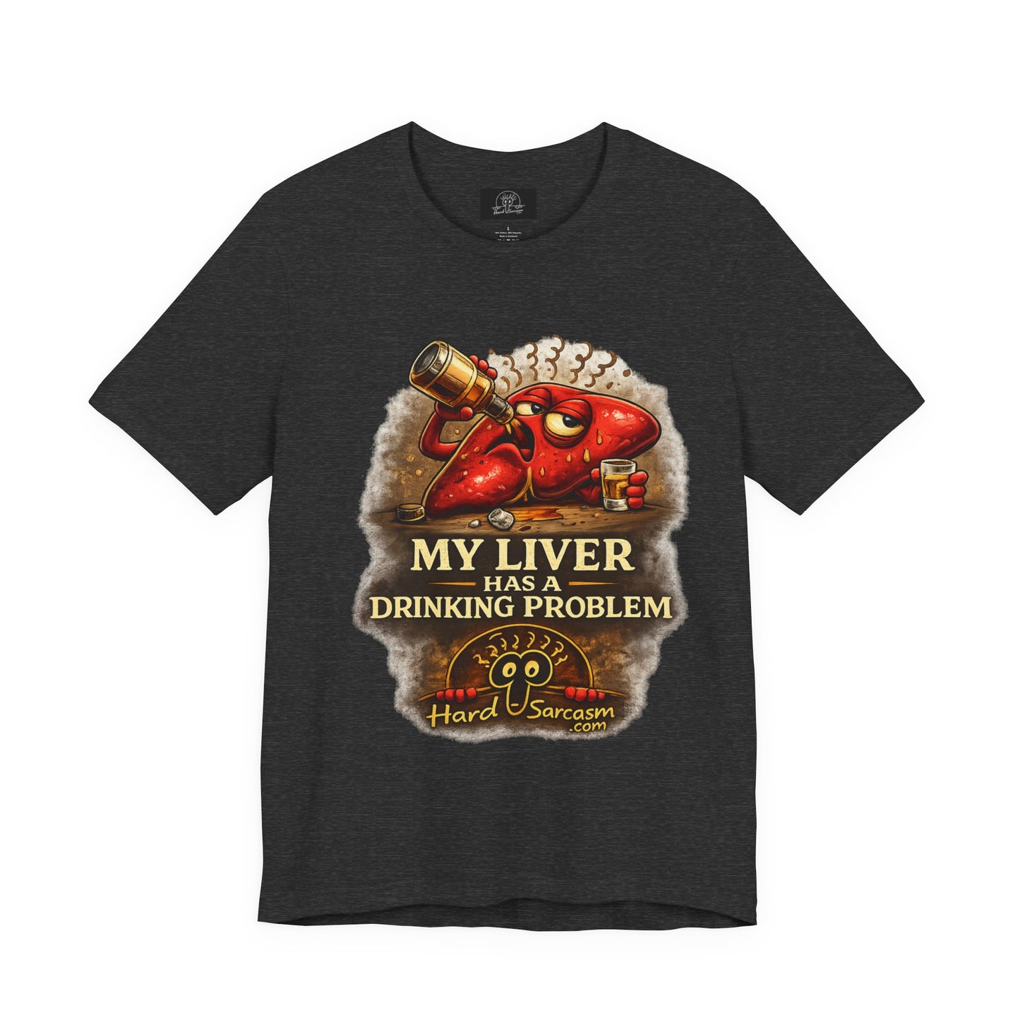 Funny Drunk Liver Tee | Drinking Problem Illustration T-Shirt | Sarcastic Shirt