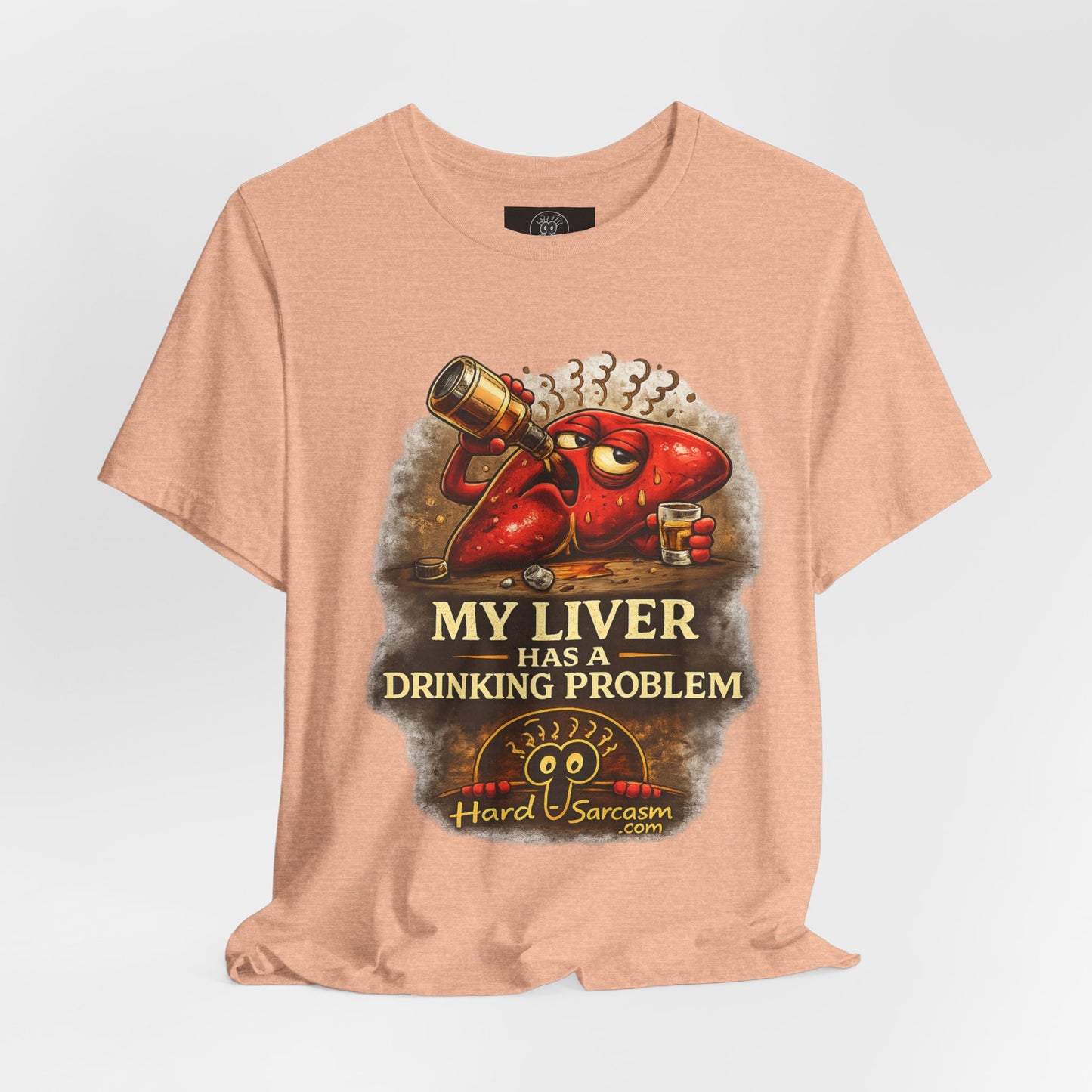 Funny Drunk Liver Tee | Drinking Problem Illustration T-Shirt | Sarcastic Shirt