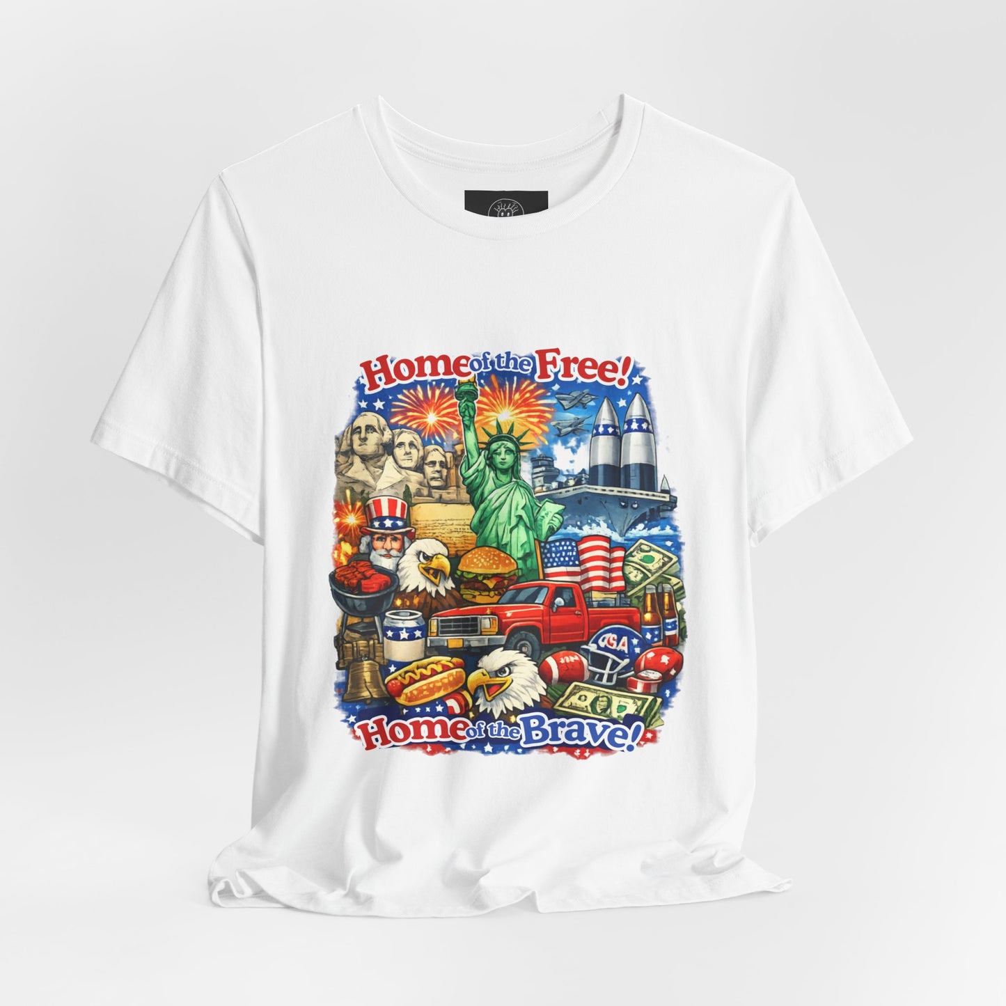 Home of the Free Home of the Brave Tee | Patriotic USA Flag Statuescape