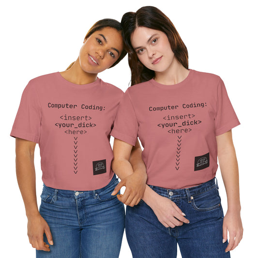 Mature Adult Shirt | Computer Coding: <insert> <your_d*ck> <here> T-Shirt | Funny Women Programmer Tee | Geek Humor