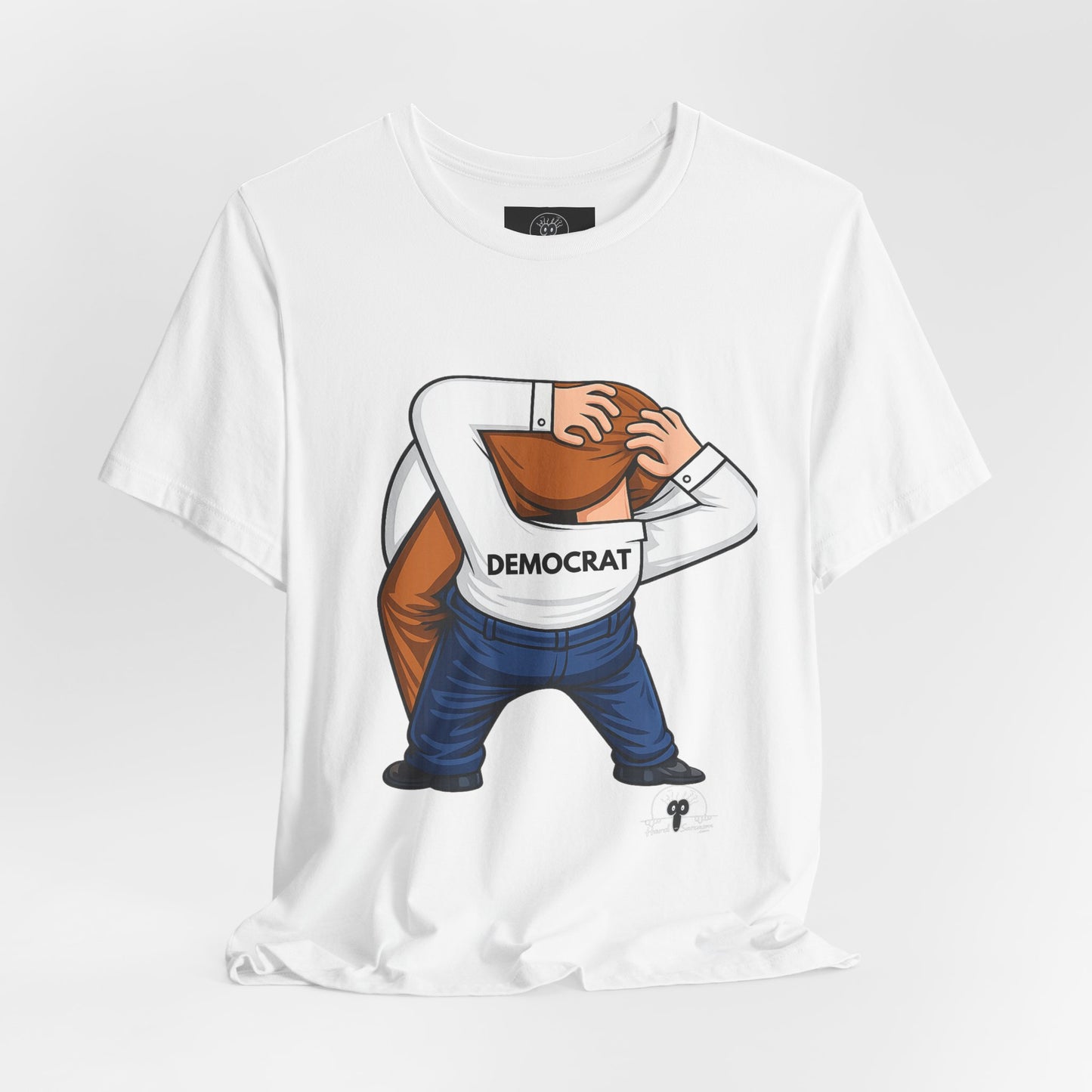 Democrat Head-in-Ass Cartoon Tee | Political Satire Shirt