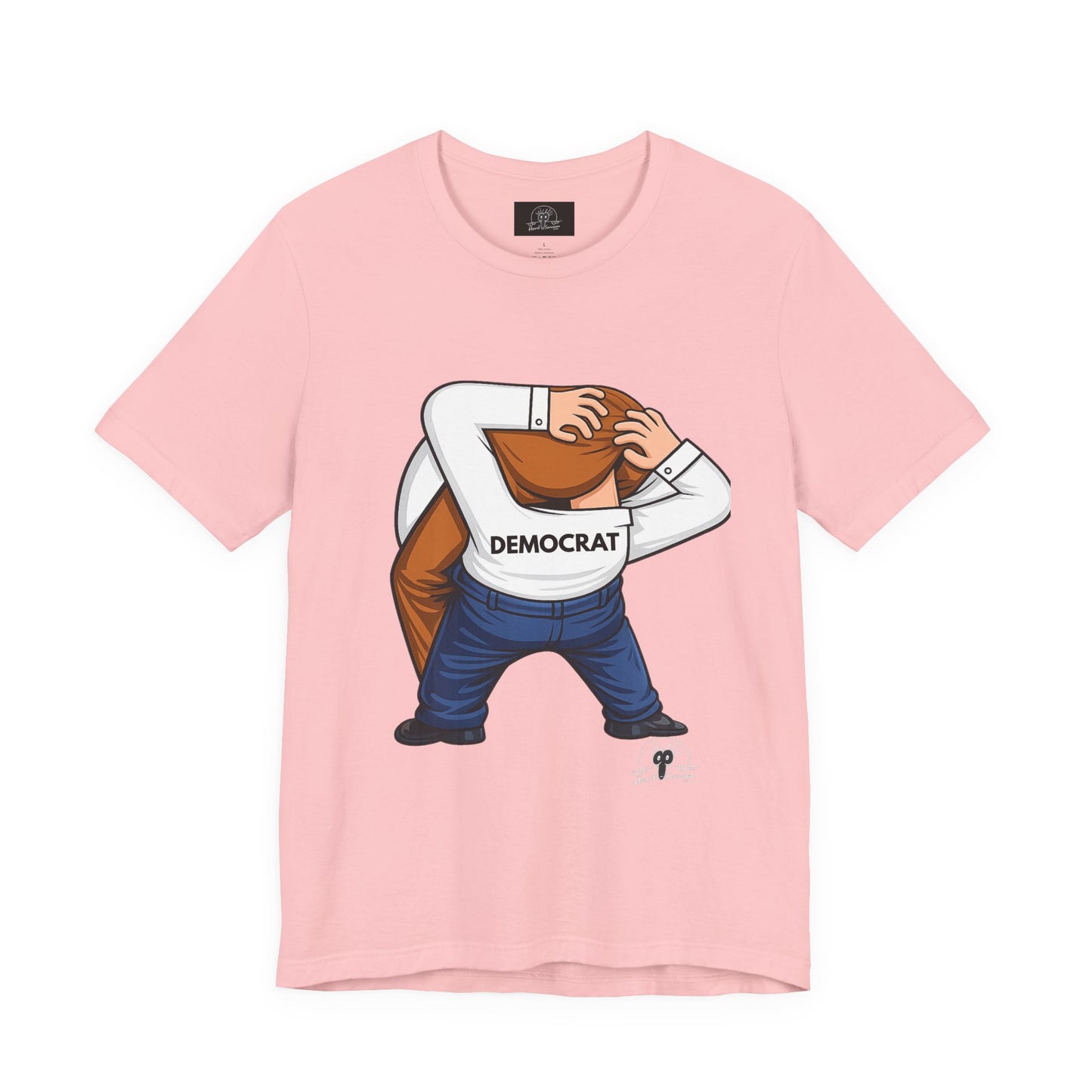 Democrat Head-in-Ass Cartoon Tee | Political Satire Shirt