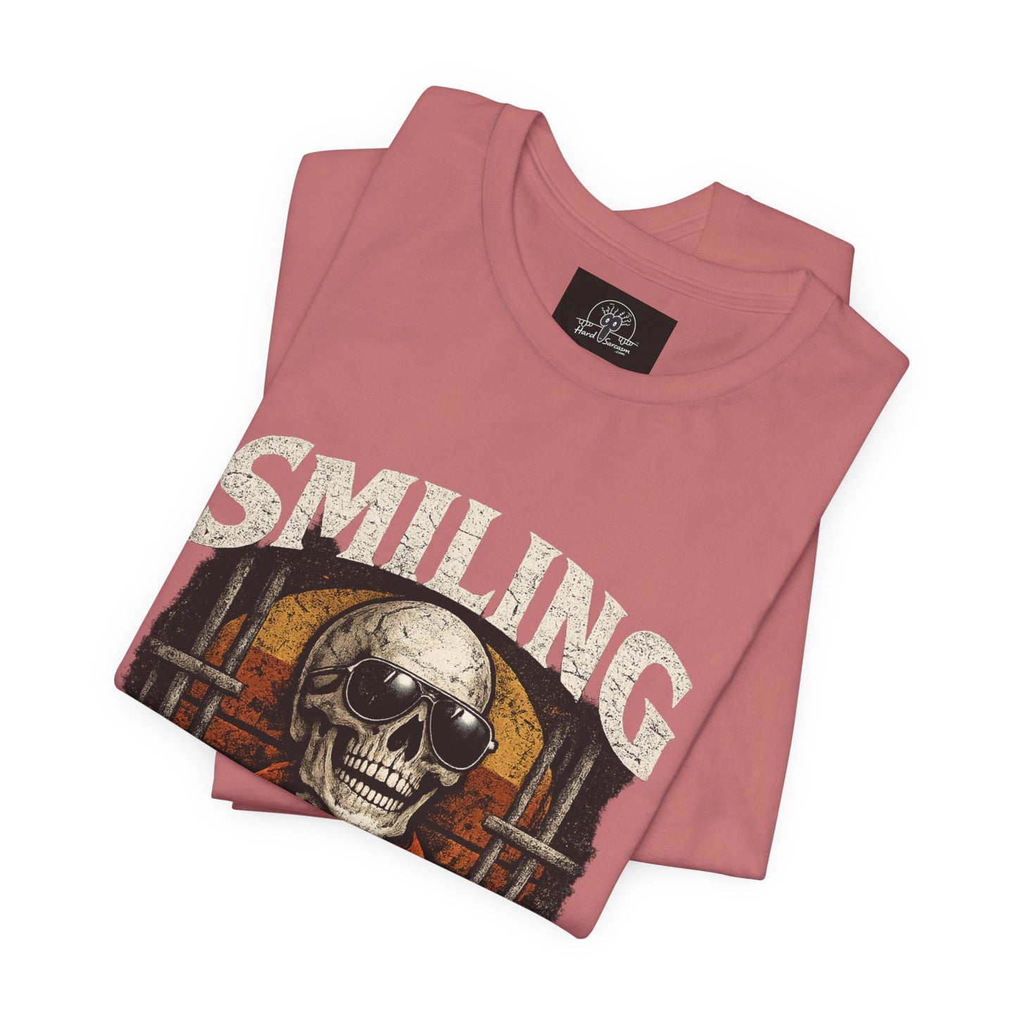 Smiling to Avoid Jail Time | Funny Skeleton Shirt  with sunglasses | Sarcastic Adult Humor Graphic
