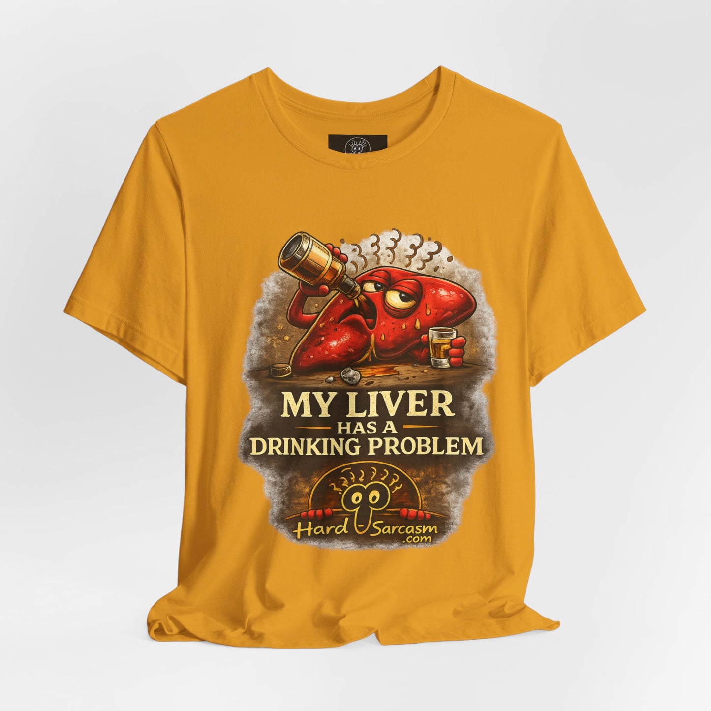 Funny Drunk Liver Tee | Drinking Problem Illustration T-Shirt | Sarcastic Shirt