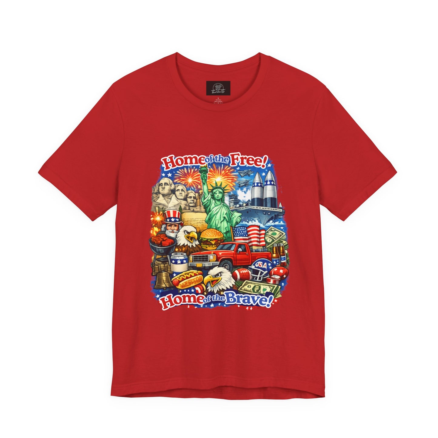Home of the Free Home of the Brave Tee | Patriotic USA Flag Statuescape