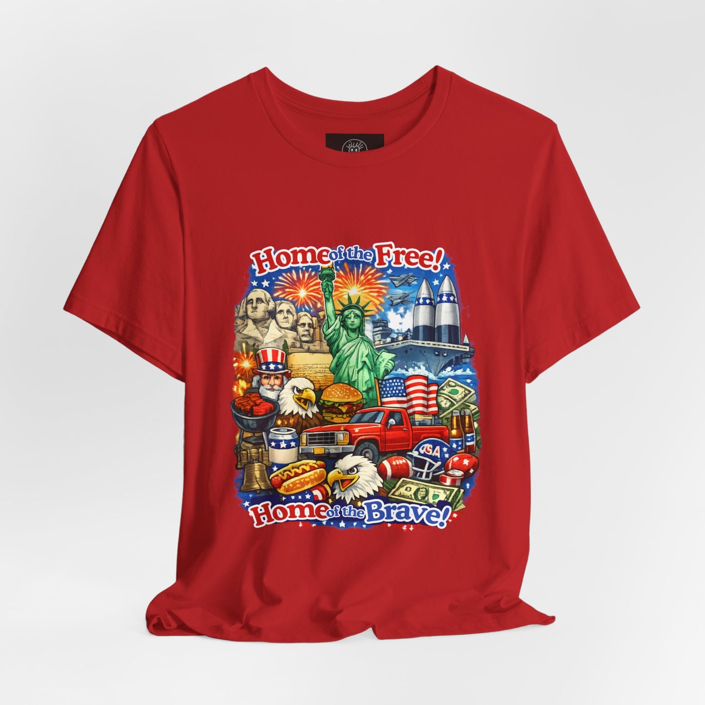 Home of the Free Home of the Brave Tee | Patriotic USA Flag Statuescape