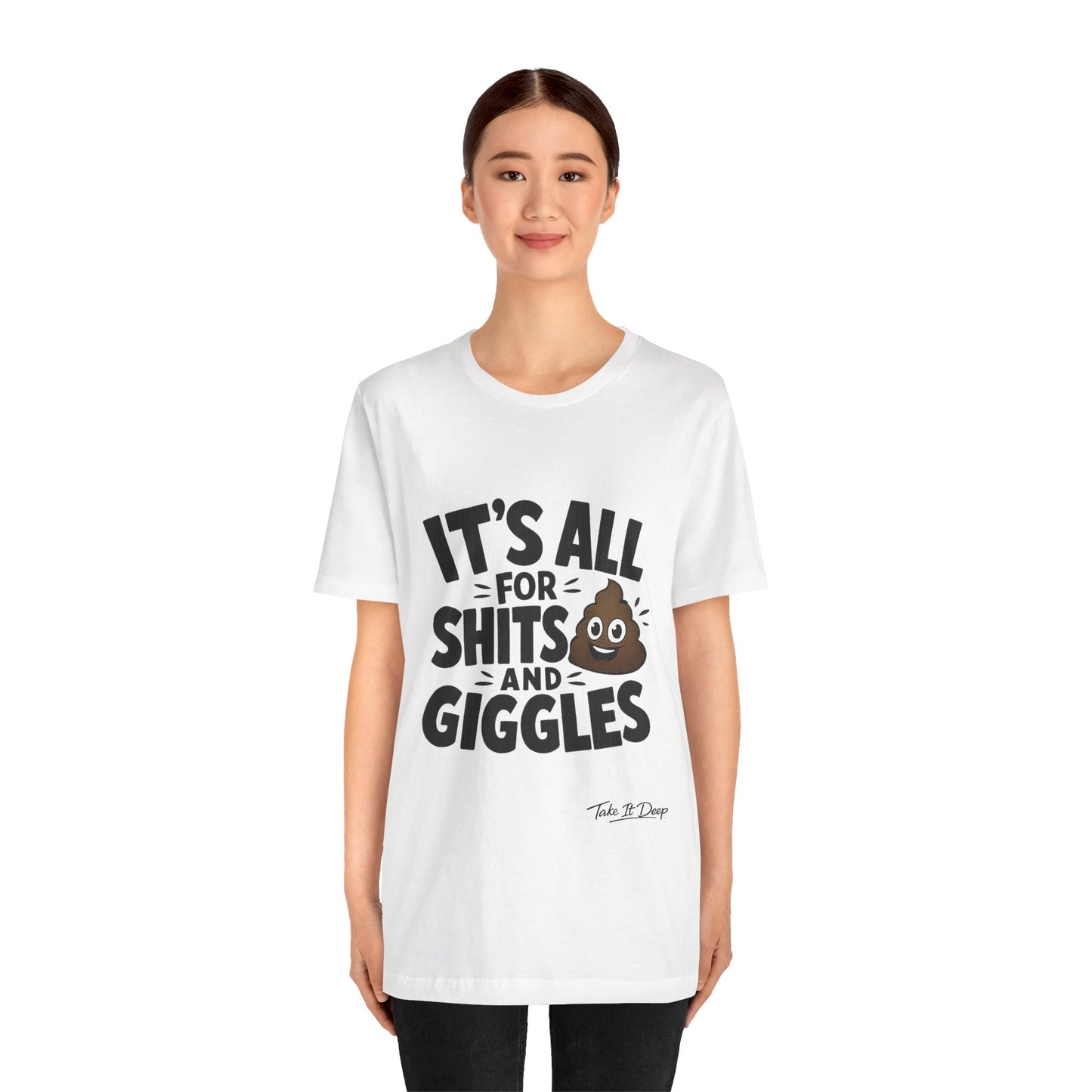 Its All for Shits and Giggles T-Shirt | Funny Poop Emoji Shirt