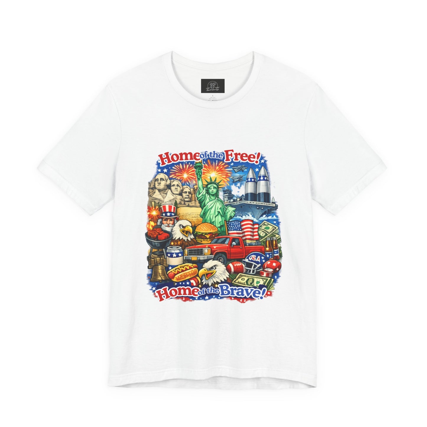 Home of the Free Home of the Brave Tee | Patriotic USA Flag Statuescape