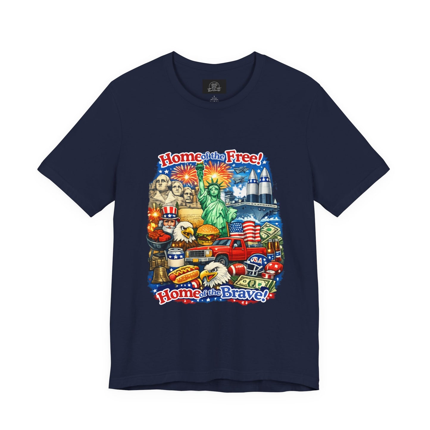 Home of the Free Home of the Brave Tee | Patriotic USA Flag Statuescape