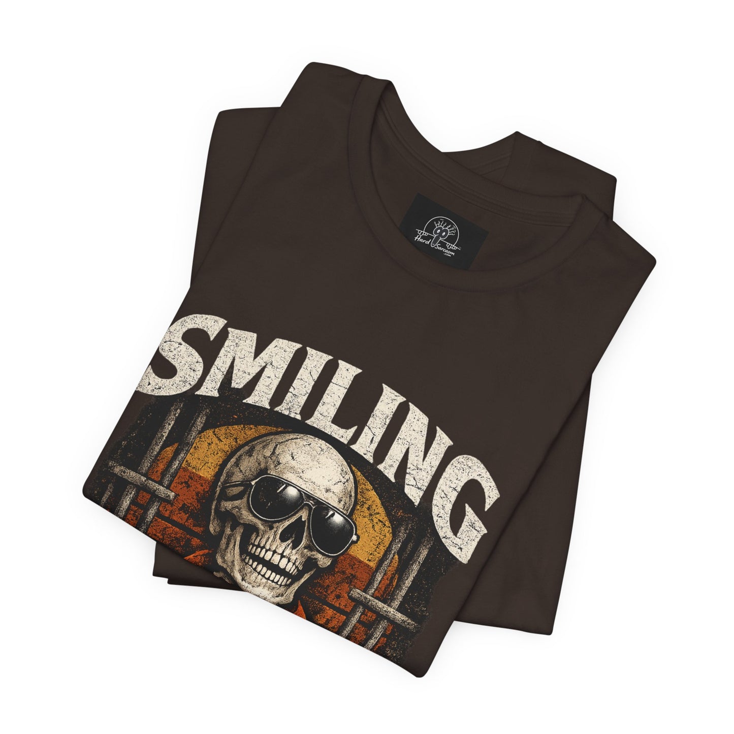 Smiling to Avoid Jail Time | Funny Skeleton Shirt  with sunglasses | Sarcastic Adult Humor Graphic