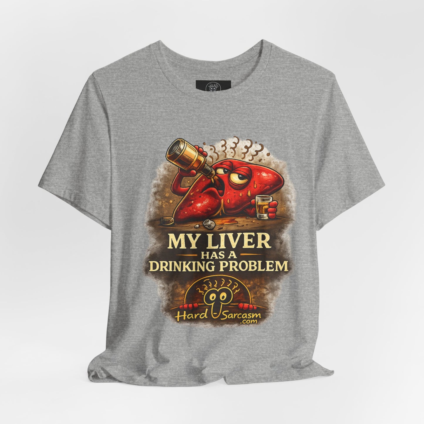 Funny Drunk Liver Tee | Drinking Problem Illustration T-Shirt | Sarcastic Shirt