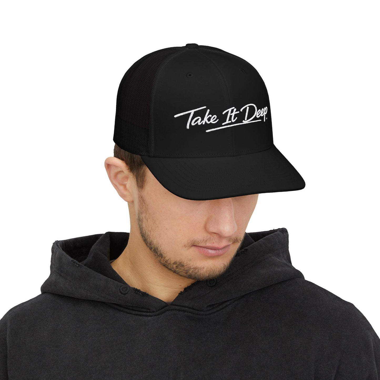 (a) Take It Deep Trucker Hat – Embroidered Snapback Cap