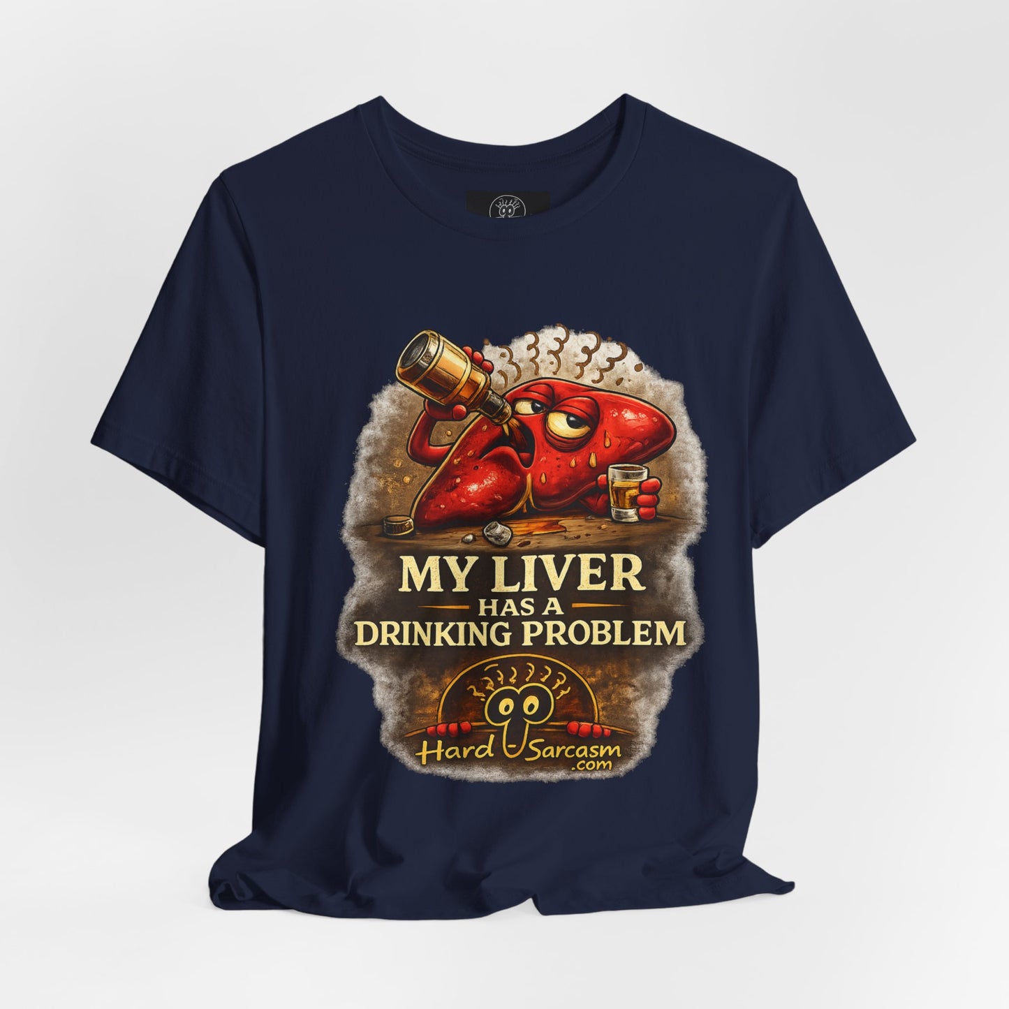 Funny Drunk Liver Tee | Drinking Problem Illustration T-Shirt | Sarcastic Shirt