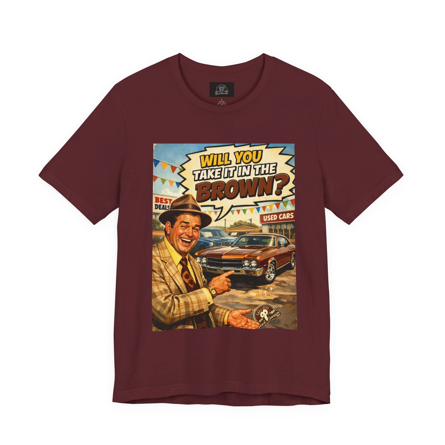 Will You Take It in the Brown? vintage car salesman tee | retro comic graphic shirt | Double Meaning Shirt | Adult Humor