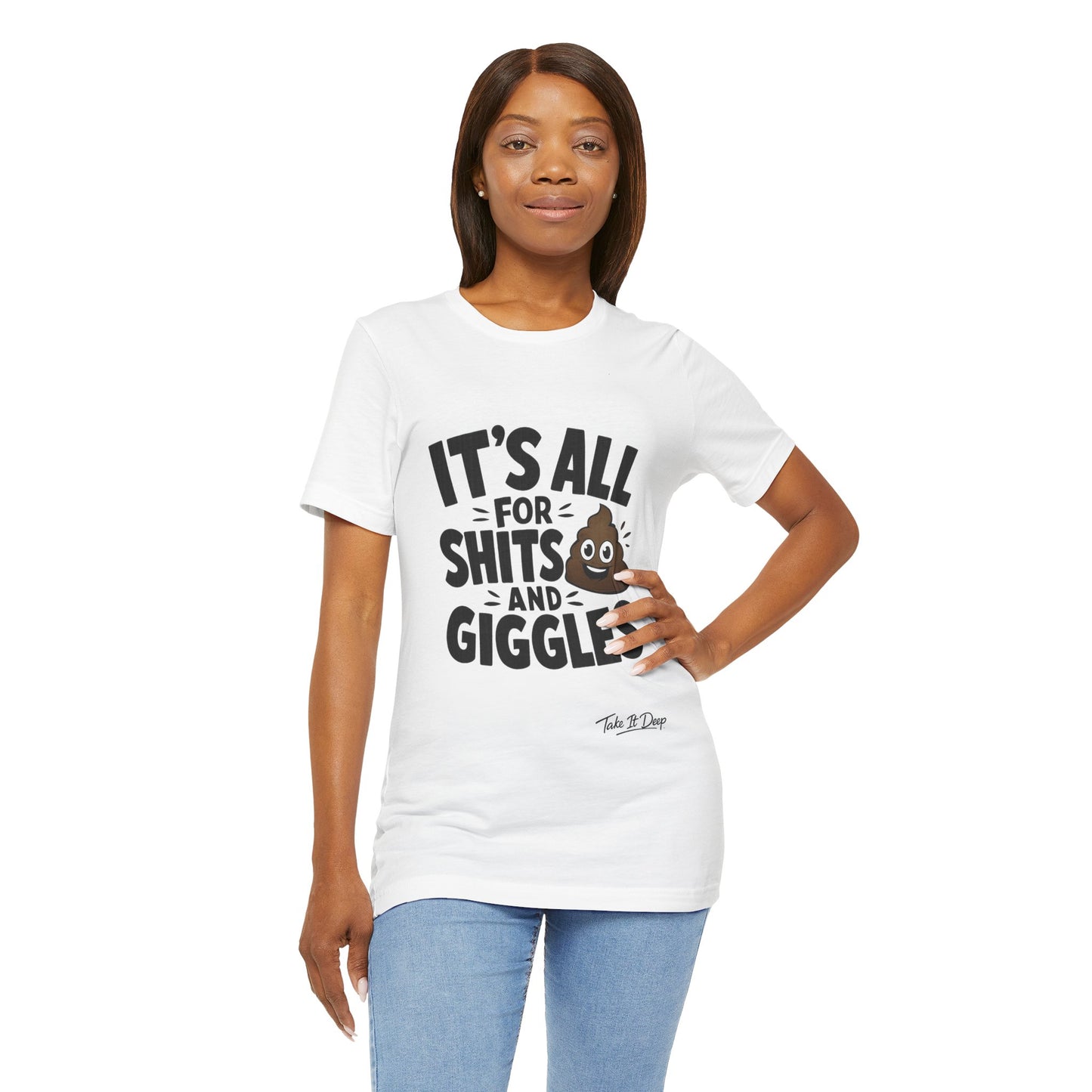 Its All for Shits and Giggles T-Shirt | Funny Poop Emoji Shirt