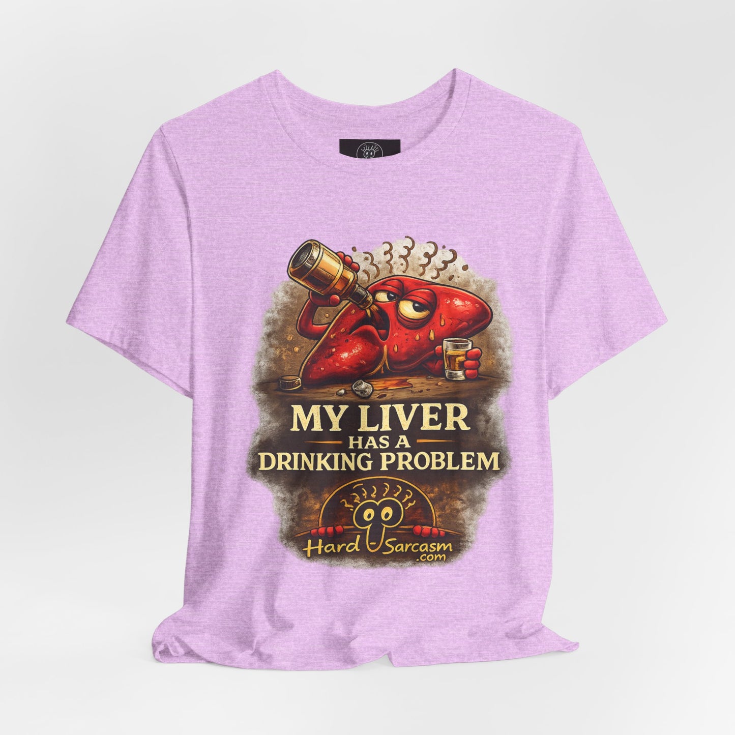 Funny Drunk Liver Tee | Drinking Problem Illustration T-Shirt | Sarcastic Shirt