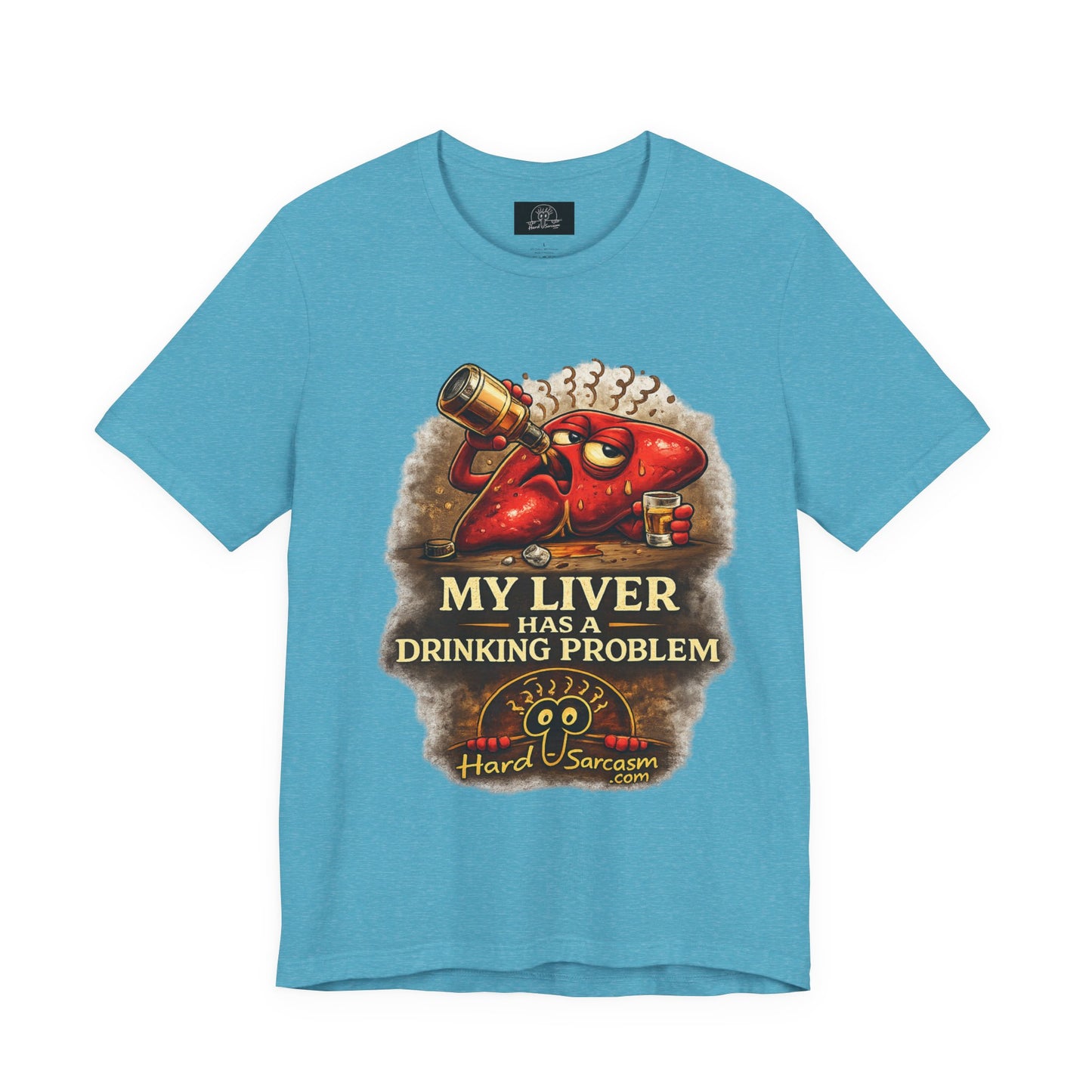 Funny Drunk Liver Tee | Drinking Problem Illustration T-Shirt | Sarcastic Shirt