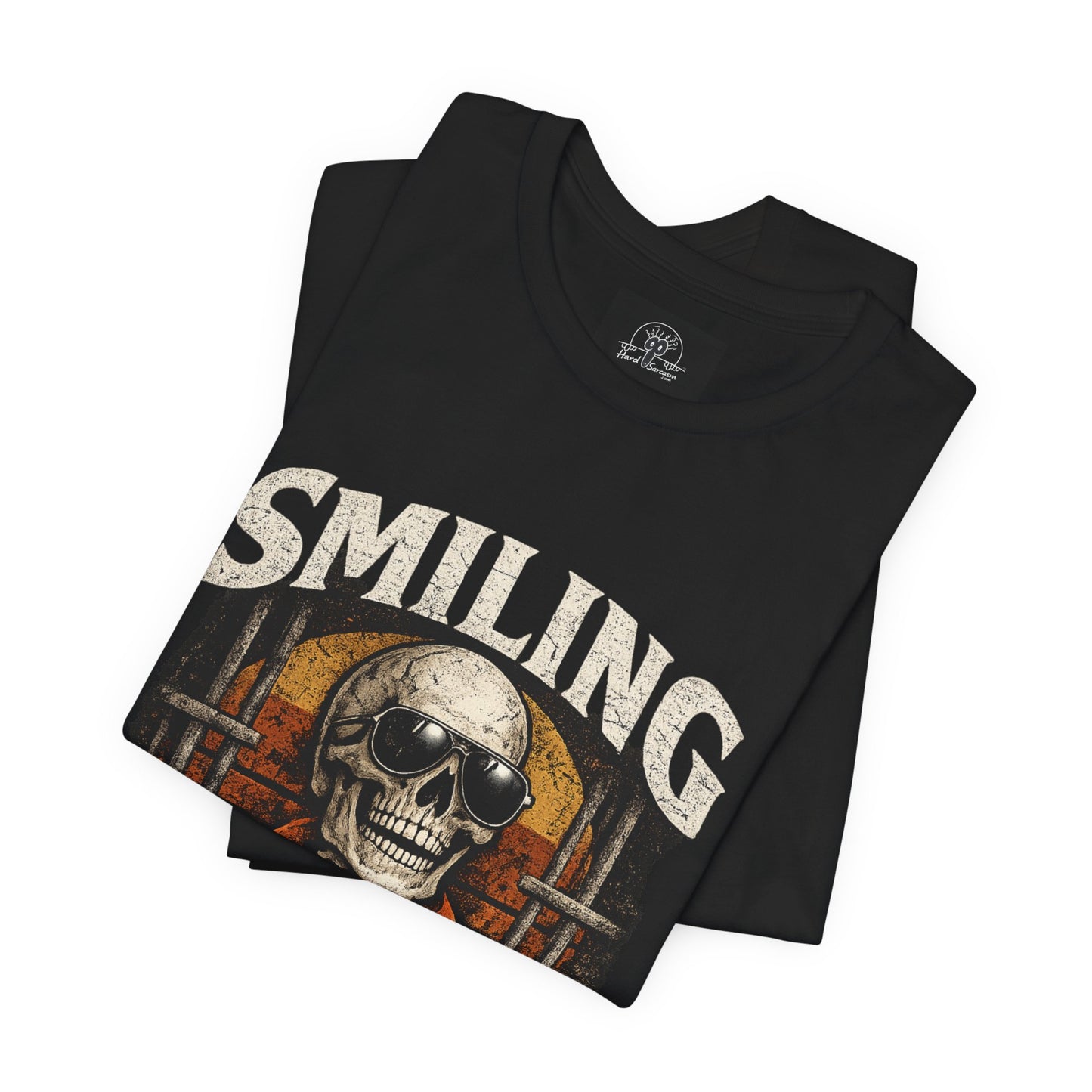 Smiling to Avoid Jail Time | Funny Skeleton Shirt  with sunglasses | Sarcastic Adult Humor Graphic