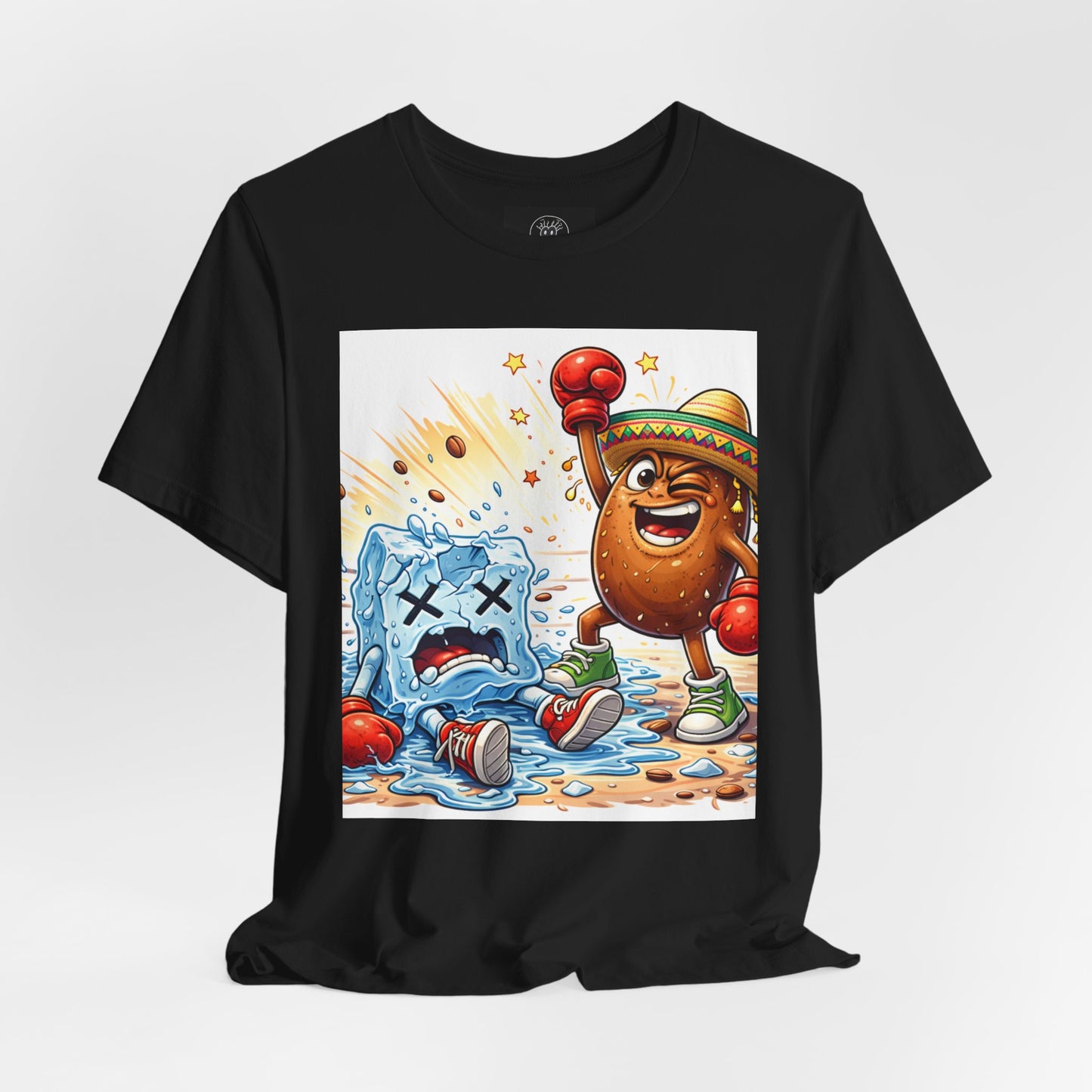 Bean wins vs Ice Tee | Cartoon Immigration Boxing Illustration