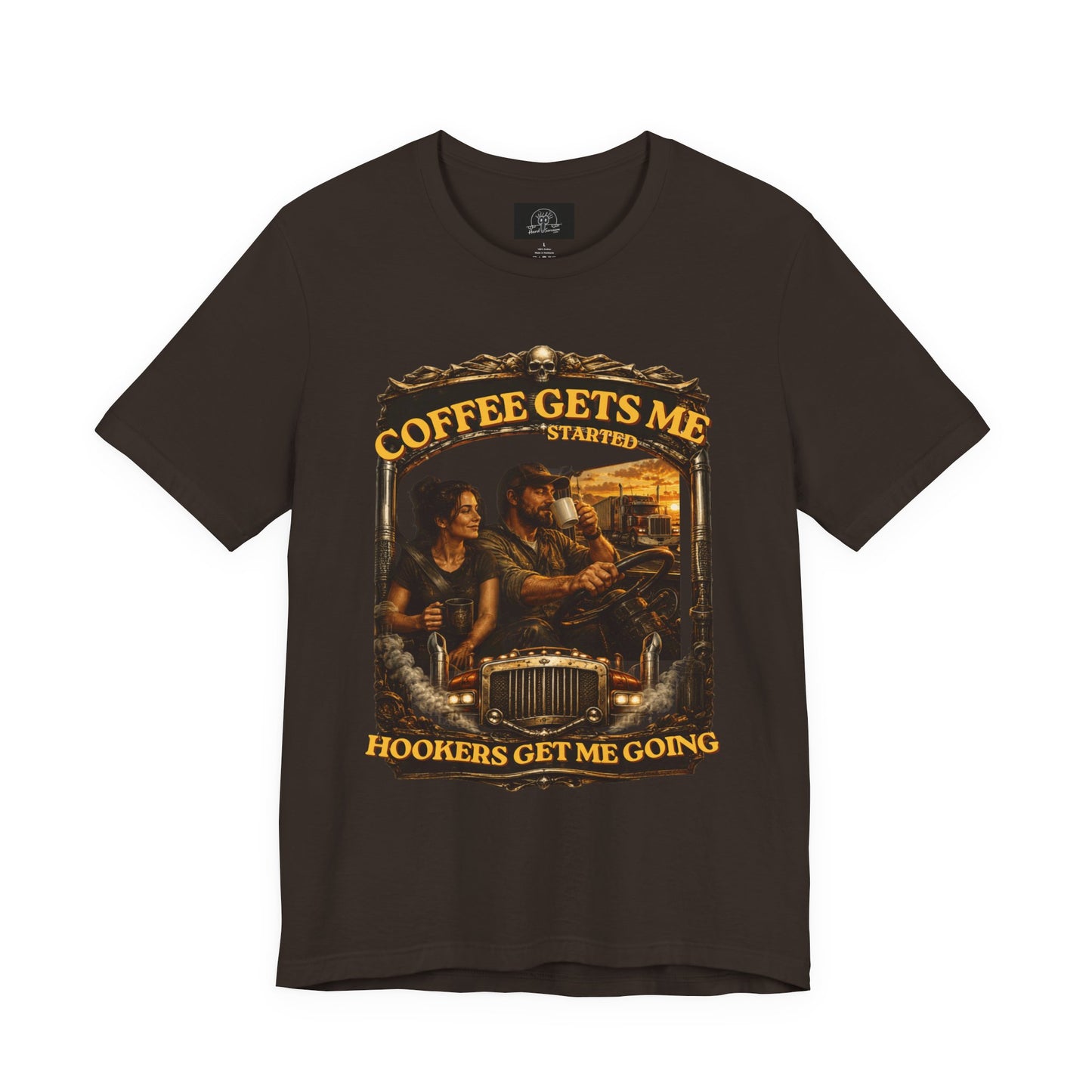 Mature Shirt | Coffee Gets Me Going Tee — Vintage Coffee Lovers Graphic T Shirt