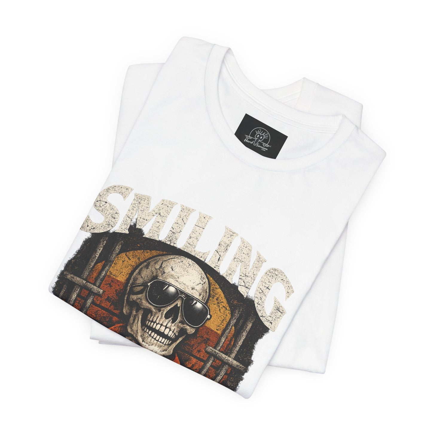 Smiling to Avoid Jail Time | Funny Skeleton Shirt  with sunglasses | Sarcastic Adult Humor Graphic