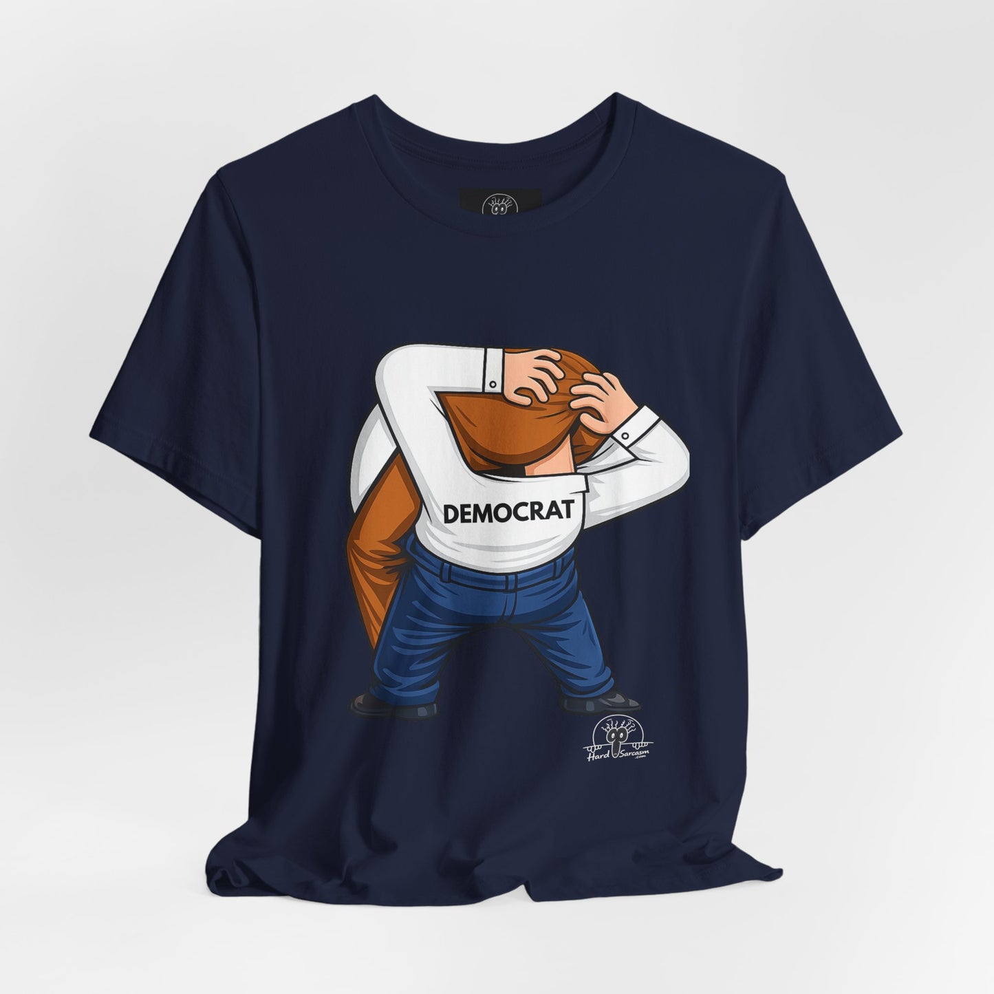 Democrat Head-in-Ass Cartoon Tee | Political Satire Shirt