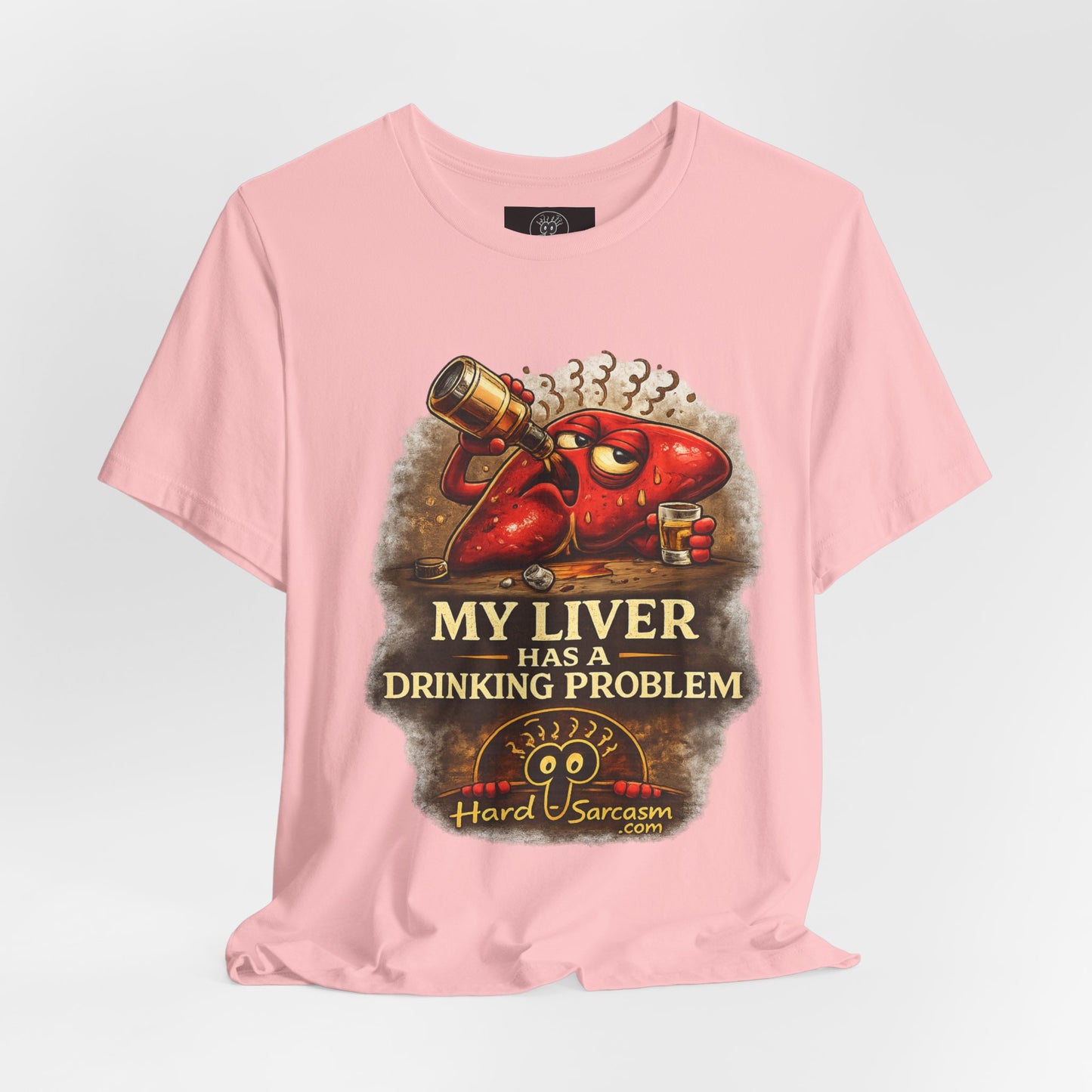 Funny Drunk Liver Tee | Drinking Problem Illustration T-Shirt | Sarcastic Shirt