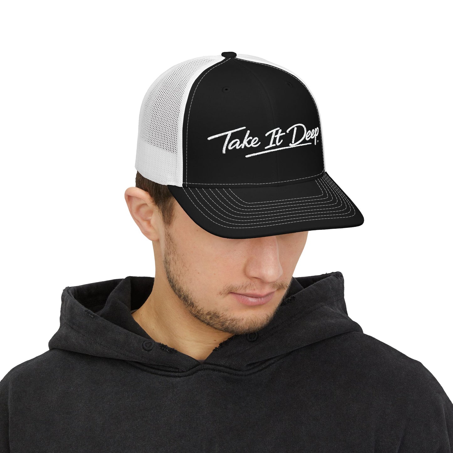 (a) Take It Deep Trucker Hat – Embroidered Snapback Cap