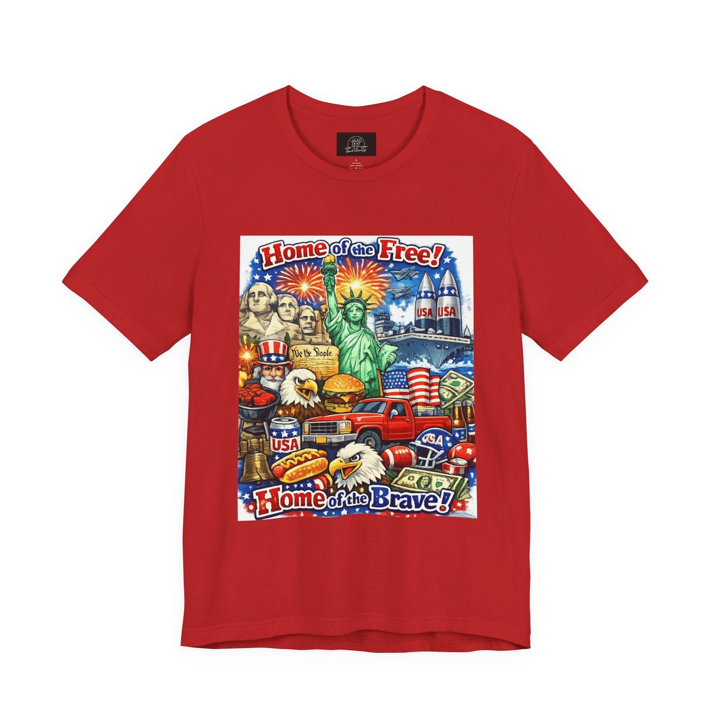 Home of the Free Home of the Brave Tee | Patriotic USA Flag Statuescape
