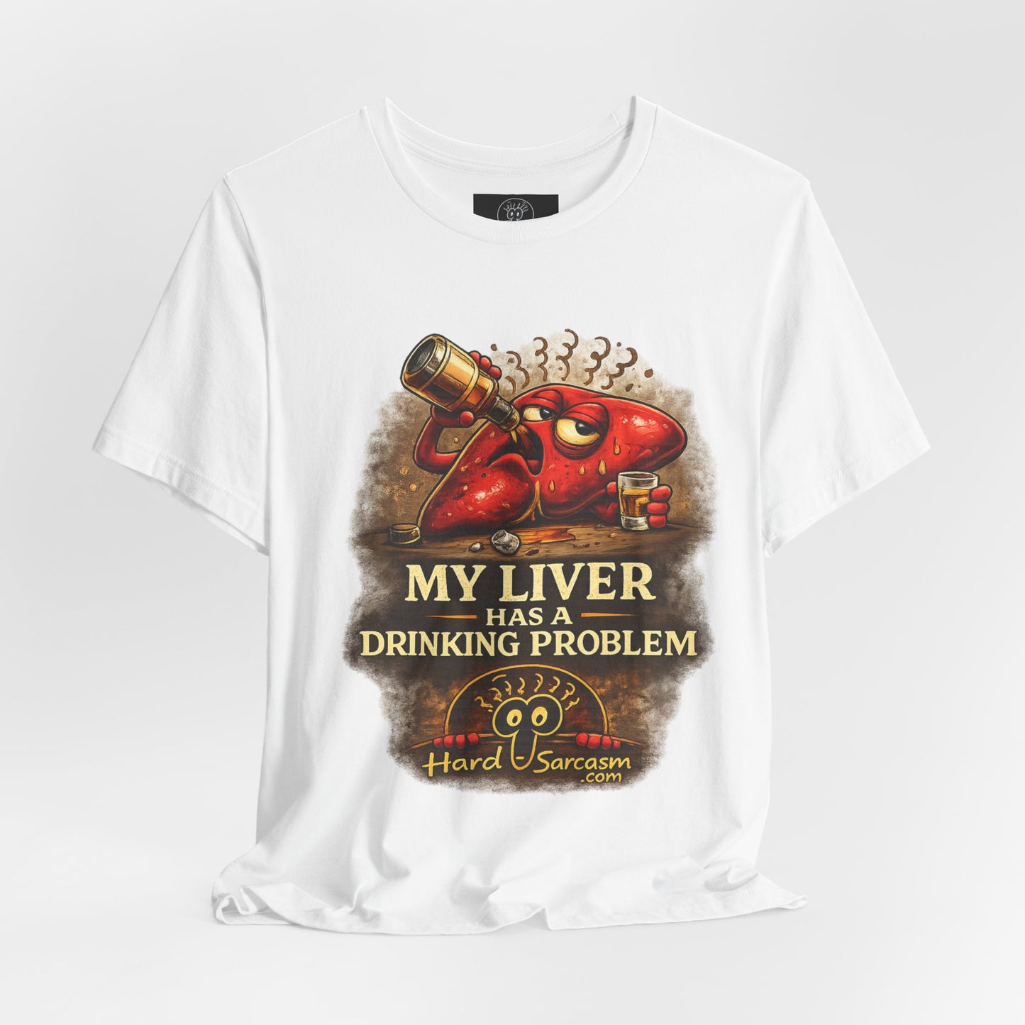 Funny Drunk Liver Tee | Drinking Problem Illustration T-Shirt | Sarcastic Shirt