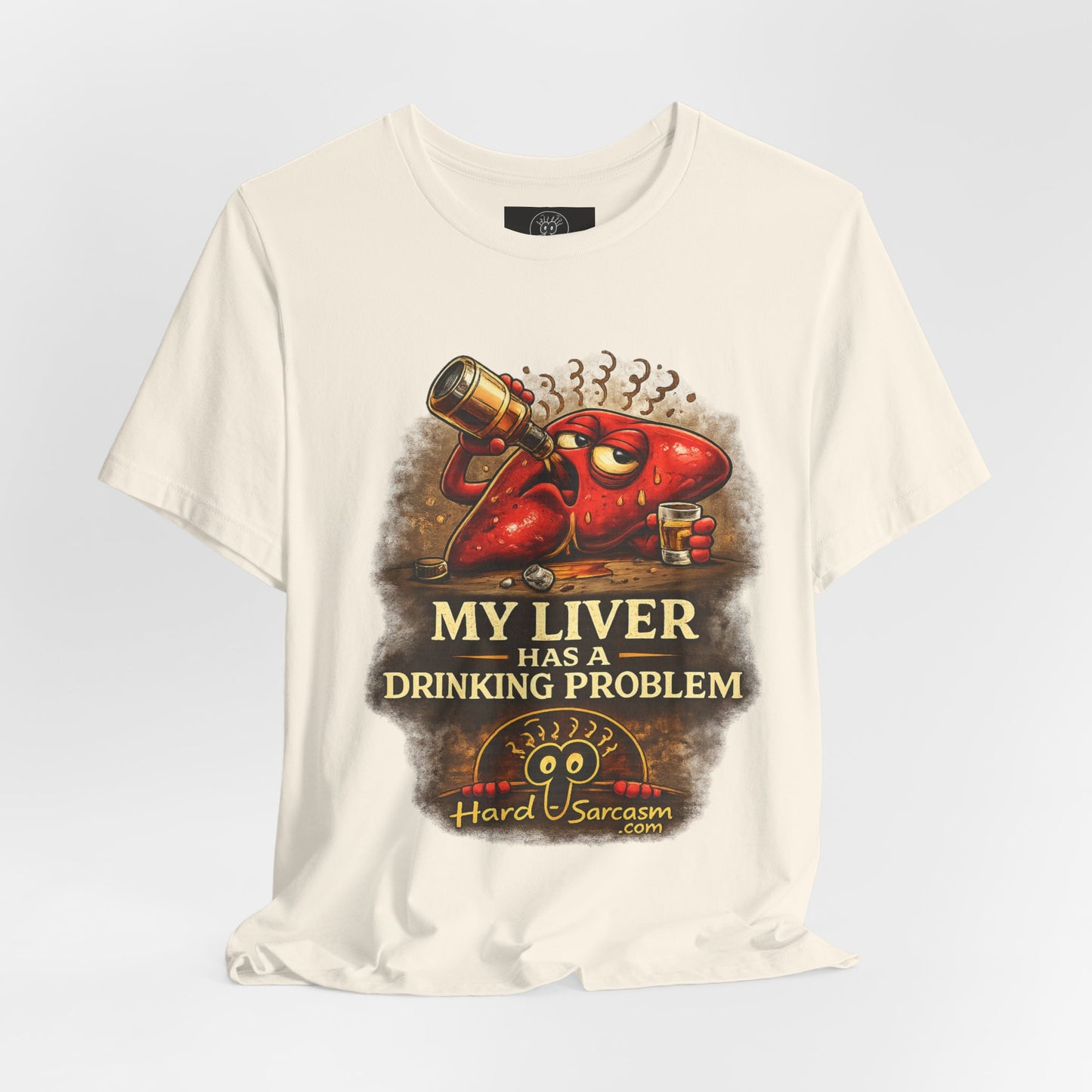Funny Drunk Liver Tee | Drinking Problem Illustration T-Shirt | Sarcastic Shirt