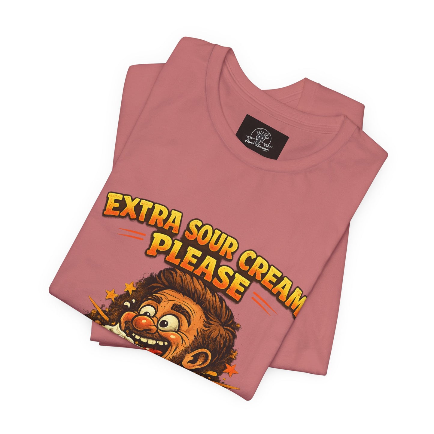 Extra Sour Cream Please T-Shirt | Cartoon Taco Eater Illustration Adult humor