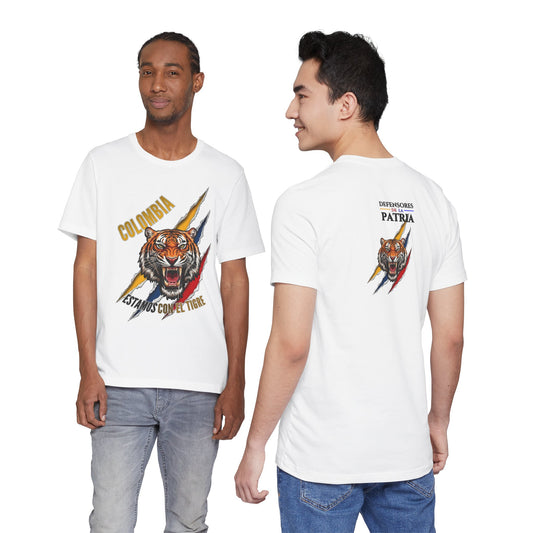 Colombia Tiger Head Shirt | Estamos Con El Tigre, Tricolor Claw Design Colombia Tigre Politico