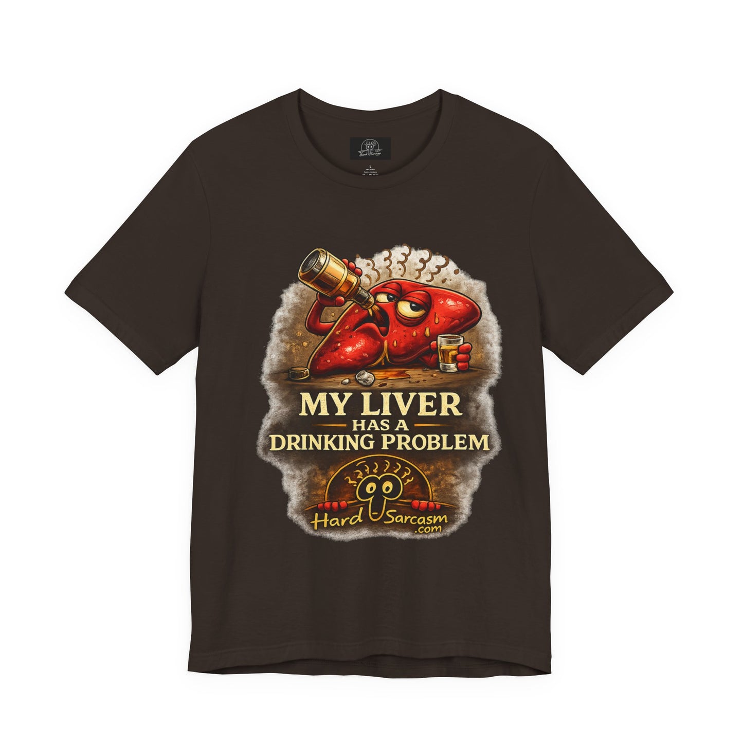 Funny Drunk Liver Tee | Drinking Problem Illustration T-Shirt | Sarcastic Shirt