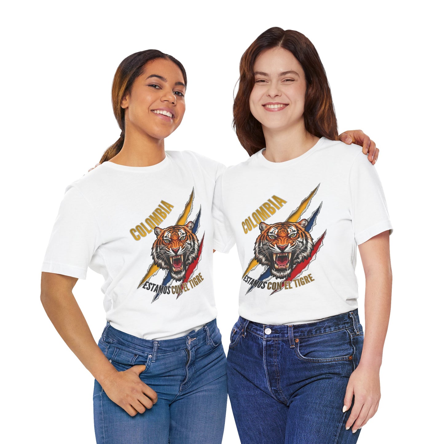 Colombia Tiger Head Shirt | Estamos Con El Tigre, Tricolor Claw Design Colombia Tigre Politico